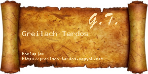 Greilach Tardos névjegykártya
